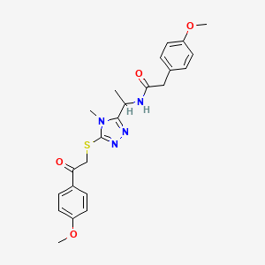 2-(4-methoxyphenyl)-N-[1-(5-{[2-(4-methoxyphenyl)-2-oxoethyl]sulfanyl}-4-methyl-4H-1,2,4-triazol-3-yl)ethyl]acetamide