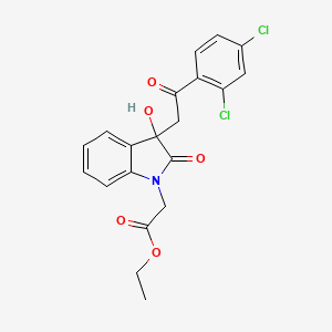 ethyl {3-[2-(2,4-dichlorophenyl)-2-oxoethyl]-3-hydroxy-2-oxo-2,3-dihydro-1H-indol-1-yl}acetate