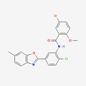 5-bromo-N-[2-chloro-5-(6-methyl-1,3-benzoxazol-2-yl)phenyl]-2-methoxybenzamide