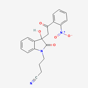 4-{3-hydroxy-3-[2-(2-nitrophenyl)-2-oxoethyl]-2-oxo-2,3-dihydro-1H-indol-1-yl}butanenitrile