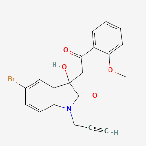 molecular formula C20H16BrNO4 B4206435 5-bromo-3-hydroxy-3-[2-(2-methoxyphenyl)-2-oxoethyl]-1-(prop-2-yn-1-yl)-1,3-dihydro-2H-indol-2-one 