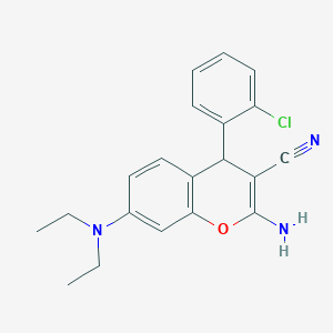 molecular formula C20H20ClN3O B420645 2-amino-4-(2-chlorophenyl)-7-(diethylamino)-4H-chromene-3-carbonitrile CAS No. 371950-53-7