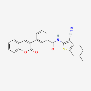 molecular formula C26H20N2O3S B4206454 N-(3-cyano-6-methyl-4,5,6,7-tetrahydro-1-benzothiophen-2-yl)-3-(2-oxo-2H-chromen-3-yl)benzamide 