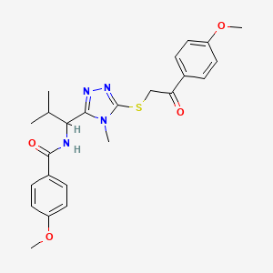 4-methoxy-N-[1-(5-{[2-(4-methoxyphenyl)-2-oxoethyl]sulfanyl}-4-methyl-4H-1,2,4-triazol-3-yl)-2-methylpropyl]benzamide