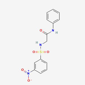 molecular formula C14H13N3O5S B4206466 2-{[(3-Nitrophenyl)sulfonyl]amino}-N~1~-phenylacetamide 