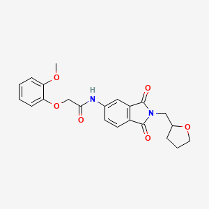 molecular formula C22H22N2O6 B4206467 N-[1,3-dioxo-2-(tetrahydrofuran-2-ylmethyl)-2,3-dihydro-1H-isoindol-5-yl]-2-(2-methoxyphenoxy)acetamide 