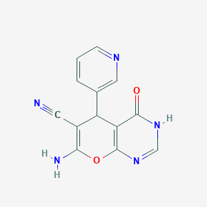 7-amino-4-oxo-5-(3-pyridinyl)-3,5-dihydro-4H-pyrano[2,3-d]pyrimidine-6-carbonitrile