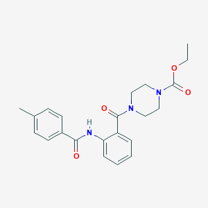 Ethyl 4-{2-[(4-methylbenzoyl)amino]benzoyl}tetrahydro-1(2H)-pyrazinecarboxylate