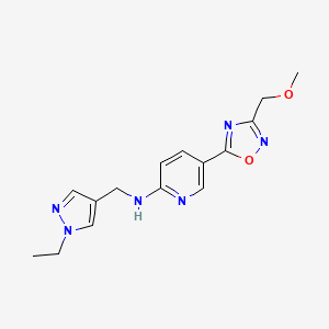 N-[(1-ethyl-1H-pyrazol-4-yl)methyl]-5-[3-(methoxymethyl)-1,2,4-oxadiazol-5-yl]-2-pyridinamine