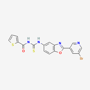 N-({[2-(5-bromo-3-pyridinyl)-1,3-benzoxazol-5-yl]amino}carbonothioyl)-2-thiophenecarboxamide