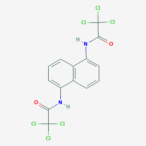 molecular formula C14H8Cl6N2O2 B420652 2,2,2-trichloro-N-{5-[(trichloroacetyl)amino]-1-naphthyl}acetamide 