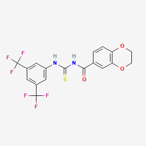 N-({[3,5-bis(trifluoromethyl)phenyl]amino}carbonothioyl)-2,3-dihydro-1,4-benzodioxine-6-carboxamide