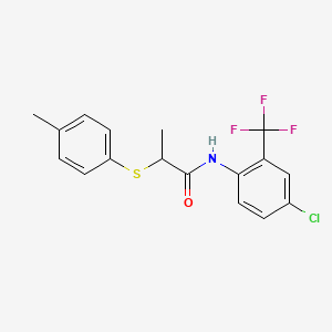 N-[4-chloro-2-(trifluoromethyl)phenyl]-2-(4-methylphenyl)sulfanylpropanamide