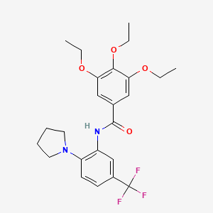 3,4,5-triethoxy-N-[2-(1-pyrrolidinyl)-5-(trifluoromethyl)phenyl]benzamide