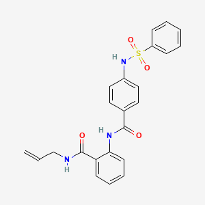 molecular formula C23H21N3O4S B4206666 N-allyl-2-({4-[(phenylsulfonyl)amino]benzoyl}amino)benzamide 