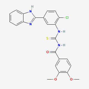 molecular formula C23H19ClN4O3S B4206687 N-{[5-(1H-benzimidazol-2-yl)-2-chlorophenyl]carbamothioyl}-3,4-dimethoxybenzamide 