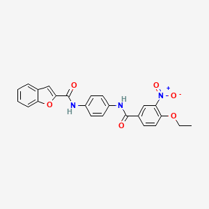 molecular formula C24H19N3O6 B4206693 N-{4-[(4-ethoxy-3-nitrobenzoyl)amino]phenyl}-1-benzofuran-2-carboxamide 