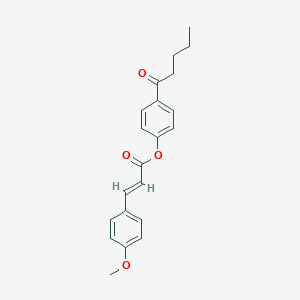 molecular formula C21H22O4 B420672 4-Pentanoylphenyl 3-(4-methoxyphenyl)acrylate 