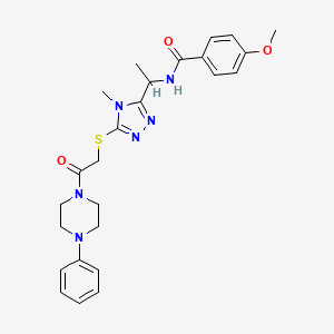 4-methoxy-N-[1-(4-methyl-5-{[2-oxo-2-(4-phenylpiperazin-1-yl)ethyl]sulfanyl}-4H-1,2,4-triazol-3-yl)ethyl]benzamide