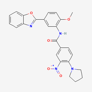 N-[5-(1,3-benzoxazol-2-yl)-2-methoxyphenyl]-3-nitro-4-(pyrrolidin-1-yl)benzamide