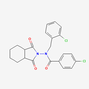 4-chloro-N-(2-chlorobenzyl)-N-(1,3-dioxooctahydro-2H-isoindol-2-yl)benzamide