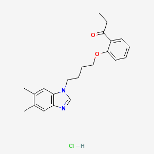 1-[2-[4-(5,6-Dimethylbenzimidazol-1-yl)butoxy]phenyl]propan-1-one;hydrochloride