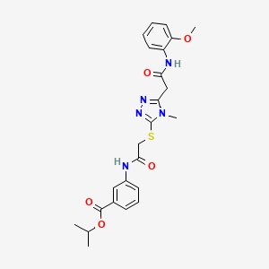 isopropyl 3-({[(5-{2-[(2-methoxyphenyl)amino]-2-oxoethyl}-4-methyl-4H-1,2,4-triazol-3-yl)thio]acetyl}amino)benzoate