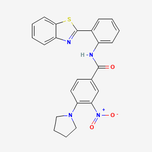 N-[2-(1,3-benzothiazol-2-yl)phenyl]-3-nitro-4-(pyrrolidin-1-yl)benzamide