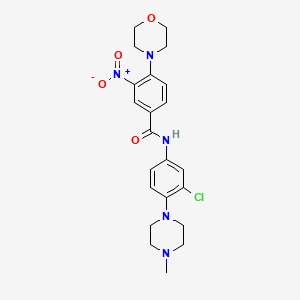 molecular formula C22H26ClN5O4 B4206879 N-[3-chloro-4-(4-methyl-1-piperazinyl)phenyl]-4-(4-morpholinyl)-3-nitrobenzamide 