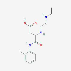 molecular formula C15H23N3O3 B420690 3-[2-(Ethylamino)ethylamino]-4-(2-methylanilino)-4-oxobutanoic acid 