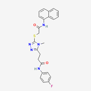 N-(4-fluorophenyl)-3-(4-methyl-5-{[2-(naphthalen-1-ylamino)-2-oxoethyl]sulfanyl}-4H-1,2,4-triazol-3-yl)propanamide