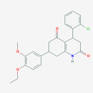 molecular formula C24H24ClNO4 B4206954 4-(2-chlorophenyl)-7-(4-ethoxy-3-methoxyphenyl)-4,6,7,8-tetrahydro-2,5(1H,3H)-quinolinedione 