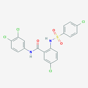 5-chloro-2-{[(4-chlorophenyl)sulfonyl]amino}-N-(3,4-dichlorophenyl)benzamide