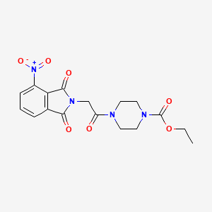 molecular formula C17H18N4O7 B4206980 Ethyl 4-[2-(4-nitro-1,3-dioxoisoindol-2-yl)acetyl]piperazine-1-carboxylate 