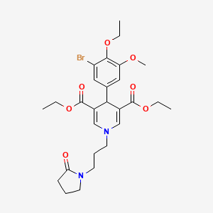 molecular formula C27H35BrN2O7 B4206996 diethyl 4-(3-bromo-4-ethoxy-5-methoxyphenyl)-1-[3-(2-oxo-1-pyrrolidinyl)propyl]-1,4-dihydro-3,5-pyridinedicarboxylate 