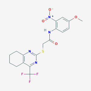 N-(4-methoxy-2-nitrophenyl)-2-{[4-(trifluoromethyl)-5,6,7,8-tetrahydro-2-quinazolinyl]thio}acetamide