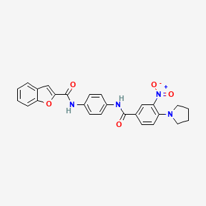 N-(4-{[3-nitro-4-(1-pyrrolidinyl)benzoyl]amino}phenyl)-1-benzofuran-2-carboxamide