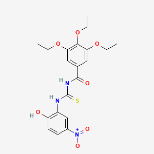 3,4,5-triethoxy-N-{[(2-hydroxy-5-nitrophenyl)amino]carbonothioyl}benzamide