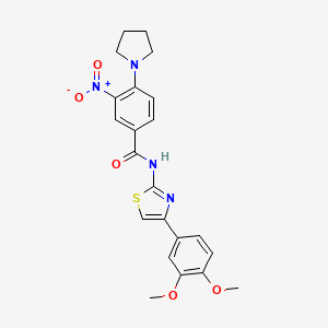 N-[4-(3,4-dimethoxyphenyl)-1,3-thiazol-2-yl]-3-nitro-4-(1-pyrrolidinyl)benzamide