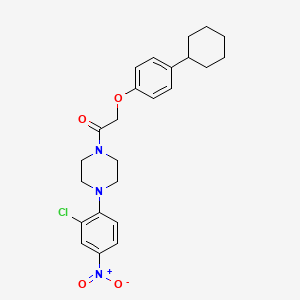 molecular formula C24H28ClN3O4 B4207072 1-(2-chloro-4-nitrophenyl)-4-[(4-cyclohexylphenoxy)acetyl]piperazine 