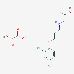 molecular formula C14H19BrClNO6 B4207140 1-[3-(4-Bromo-2-chlorophenoxy)propylamino]propan-2-ol;oxalic acid 