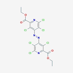 molecular formula C16H10Cl6N4O4 B420715 Ethyl 3,5,6-trichloro-4-{[2,3,5-trichloro-6-(ethoxycarbonyl)-4-pyridinyl]diazenyl}-2-pyridinecarboxylate 