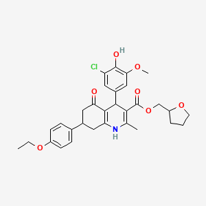 molecular formula C31H34ClNO7 B4207155 tetrahydro-2-furanylmethyl 4-(3-chloro-4-hydroxy-5-methoxyphenyl)-7-(4-ethoxyphenyl)-2-methyl-5-oxo-1,4,5,6,7,8-hexahydro-3-quinolinecarboxylate 