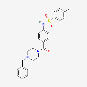 N-{4-[(4-benzyl-1-piperazinyl)carbonyl]phenyl}-4-methylbenzenesulfonamide