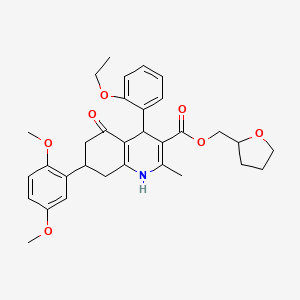 Tetrahydrofuran-2-ylmethyl 7-(2,5-dimethoxyphenyl)-4-(2-ethoxyphenyl)-2-methyl-5-oxo-1,4,5,6,7,8-hexahydroquinoline-3-carboxylate