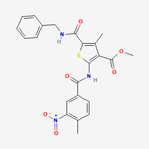 molecular formula C23H21N3O6S B4207197 methyl 5-[(benzylamino)carbonyl]-4-methyl-2-[(4-methyl-3-nitrobenzoyl)amino]-3-thiophenecarboxylate 