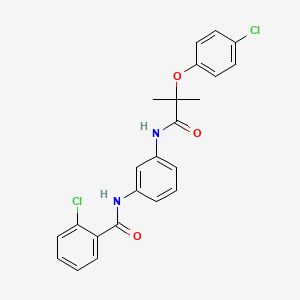 2-chloro-N-(3-{[2-(4-chlorophenoxy)-2-methylpropanoyl]amino}phenyl)benzamide