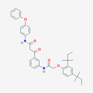 molecular formula C39H44N2O5 B420721 3-(3-{[(2,4-ditert-pentylphenoxy)acetyl]amino}phenyl)-3-oxo-N-(4-phenoxyphenyl)propanamide 