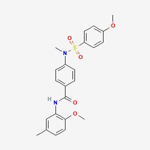 molecular formula C23H24N2O5S B4207230 N-(2-methoxy-5-methylphenyl)-4-[[(4-methoxyphenyl)sulfonyl](methyl)amino]benzamide 