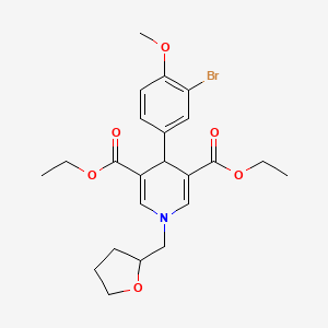 molecular formula C23H28BrNO6 B4207239 diethyl 4-(3-bromo-4-methoxyphenyl)-1-(tetrahydro-2-furanylmethyl)-1,4-dihydro-3,5-pyridinedicarboxylate 